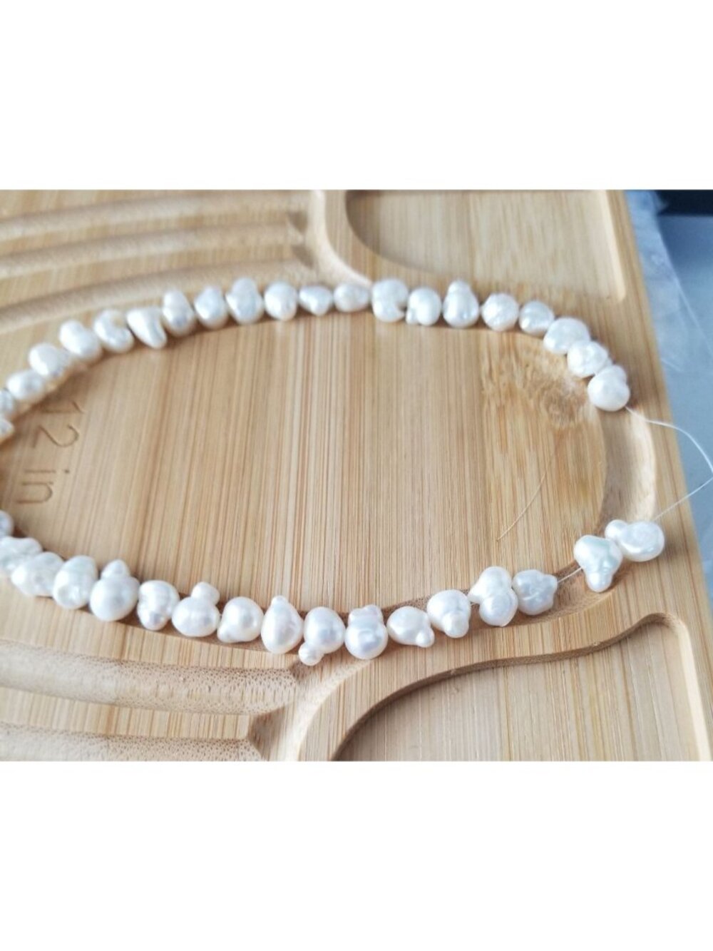 Loose Pearl White Baroque Double Pearls  Bag  4-O Drilled 10 mm  Bin Pearl 29 Pc